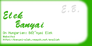 elek banyai business card